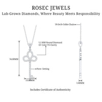 Certified Lab Created Diamond Key To My Heart Necklace