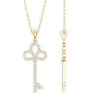 Certified Lab Created Diamond Key To My Heart Necklace