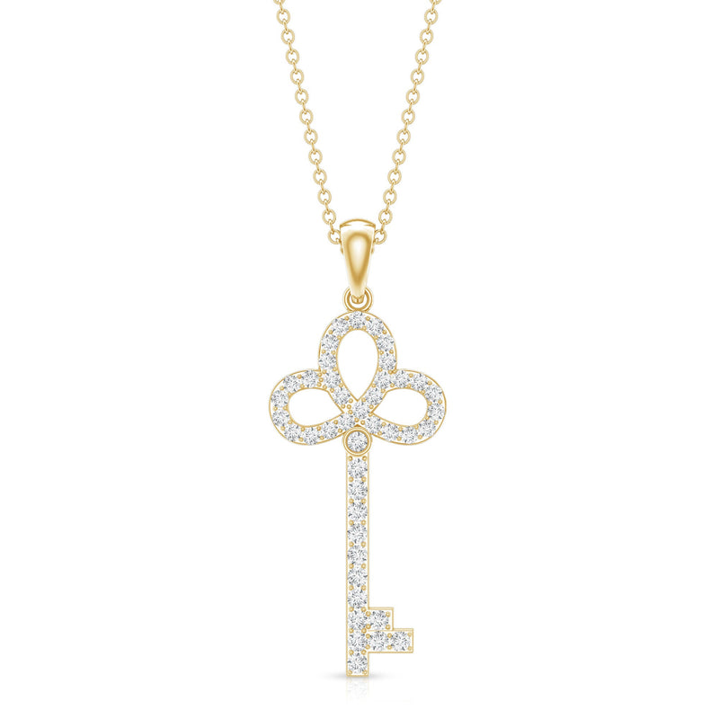 Certified Lab Created Diamond Key To My Heart Necklace
