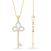 Certified Lab Created Diamond Key To My Heart Necklace