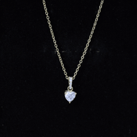 Yellow Gold Plated Silver 0.5 Carat Moissanite Heart Pendant with Chain