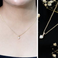 Yellow Gold Plated Silver 0.5 Carat Moissanite Heart Pendant with Chain