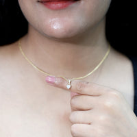 Yellow Gold Plated Silver 0.5 Carat Moissanite Heart Pendant with Chain