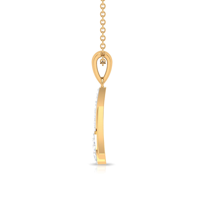 Round cut diamond cluster pendant necklace by Rosec Jewels featuring a sparkling diamond cluster design.