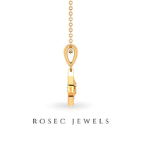 Natural Diamond Flower Pendant Necklace