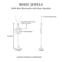 Vintage Moissanite key pendant necklace by Rosec Jewels featuring a sparkling moissanite stone and intricate design.