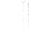 Certified Round Moissanite Lariat Necklace for Women