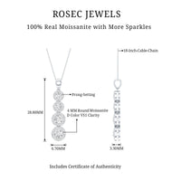 Certified Moissanite Minimal Halo Dangle Pendant