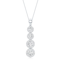 Certified Moissanite Minimal Halo Dangle Pendant