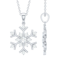 Certified Moissanite Snowflake Pendant Necklace for Women