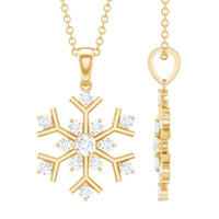 Certified Moissanite Snowflake Pendant Necklace for Women