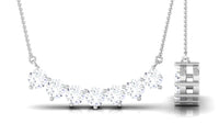 Round Cut Moissanite Seven Stone Curved Necklace