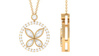 0.50 CT Certified Moissanite Butterfly Pendant