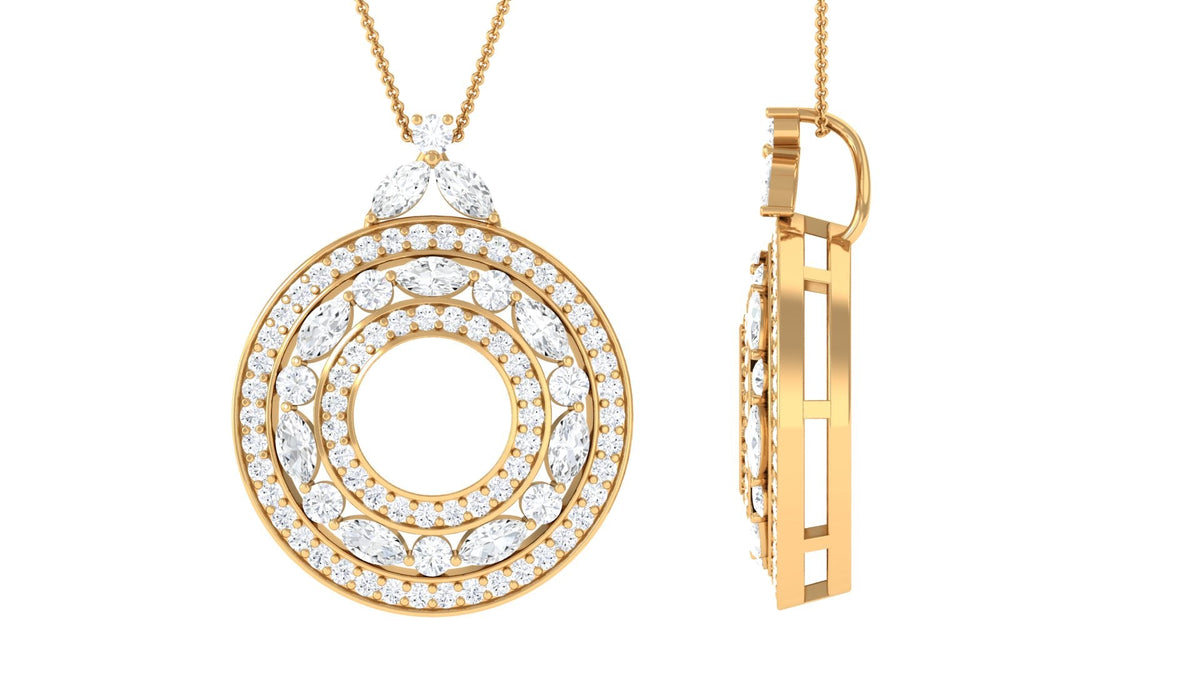 3/4 CT Certified Moissanite Vintage Pendant Necklace