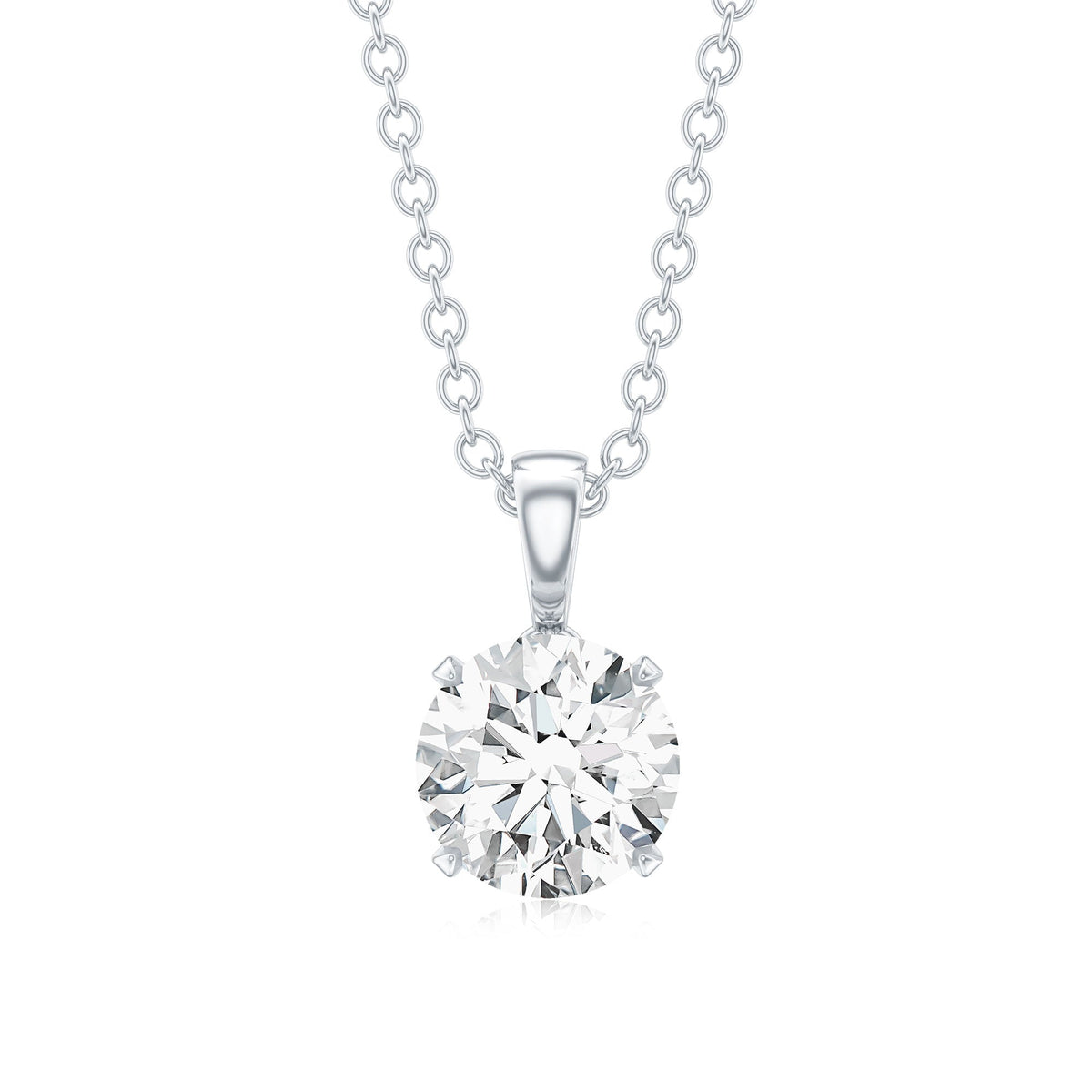 1 CT Certified Moissanite Solitaire Pendant in Claw Set