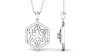 Vintage Inspired Certified Moissanite Flower Pendant