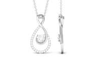 Round Moissanite Infinity Drop Necklace for Her