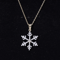 Certified Moissanite Frozen Snowflake Pendant Necklace