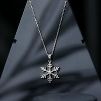 Certified Moissanite Frozen Snowflake Pendant Necklace