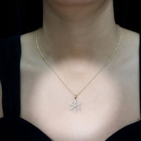 Certified Moissanite Frozen Snowflake Pendant Necklace