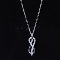 Certified Moissanite Infinity Pendant Necklace with Chain