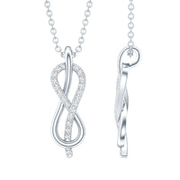 Minimal Moissanite Infinity Knot Pendant Necklace