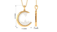 C Initial Necklace with Moissanite Cluster