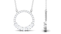 Round Cut Moissanite Open Circle Pendant with Certificate