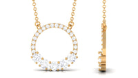 Round Cut Moissanite Open Circle Pendant with Certificate
