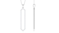 Elongated Hexagonal Moissanite Pendant Necklace with Certificate