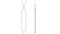 Elongated Hexagonal Moissanite Pendant Necklace with Certificate
