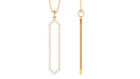 Elongated Hexagonal Moissanite Pendant Necklace with Certificate
