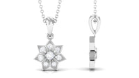 1/4 CT Certified Moissanite Flower Pendant