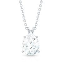 2 Carat Solitaire Moissanite Teardrop Pendant Necklace