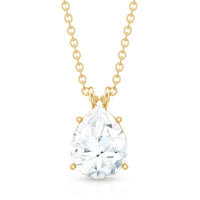 2 Carat Solitaire Moissanite Teardrop Pendant Necklace