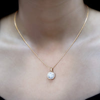 Certified 3 Carat Cushion Cut Moissanite Pendant