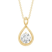 0.9 Carat Solitaire Moissanite Infinity Pendant with Certificate