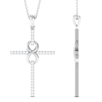 Certified Moissanite Infinity Cross Pendant Necklace