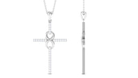 Certified Moissanite Infinity Cross Pendant Necklace