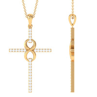 Certified Moissanite Infinity Cross Pendant Necklace