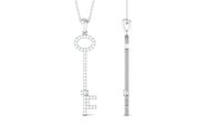 Simple Moissanite Key Pendant with Certificate