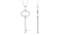 Classic Moissanite Key Charm Necklace with Certificate
