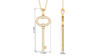 Classic Moissanite Key Charm Necklace with Certificate