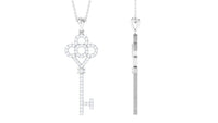 Certified Moissanite Gothic Key Pendant for Women