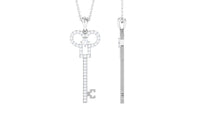Certified Moissanite Cute Key Necklace for Women