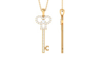 Certified Moissanite Cute Key Necklace for Women
