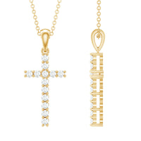 Certified Moissanite Cross Pendant Necklace for Women