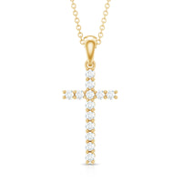 Certified Moissanite Cross Pendant Necklace for Women
