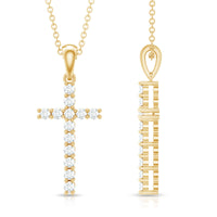 Certified Moissanite Cross Pendant Necklace for Women