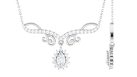 1.50 CT Pear and Round Shape Moissanite Drop Necklace